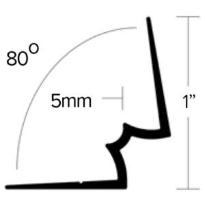 LVT 337 - 5MM NO-LIP STAIR RISER 80o ANGLE Diagram