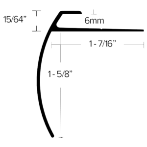 LVT 604 - 6MM LVT STAIR NOSING Diagram