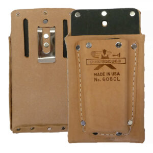 Leather Goods Double Pouch With Clip & Fiber Lined Pockets