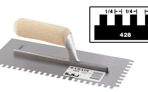 No. 428 Trowel 1/4 x 1/4 x 3/8 Square Notch