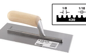 No. 430 Trowel 1/8 x 1/16 x 1/8 U Notch