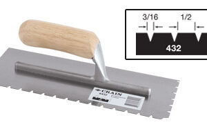 No. 432 Trowel 3/16 x 1/2 x 1/4 V Notch