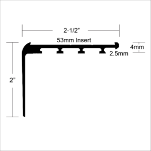 LVT 618 - 8MM LVT STAIR NOSING WITH EXTENDED LIP Diagram
